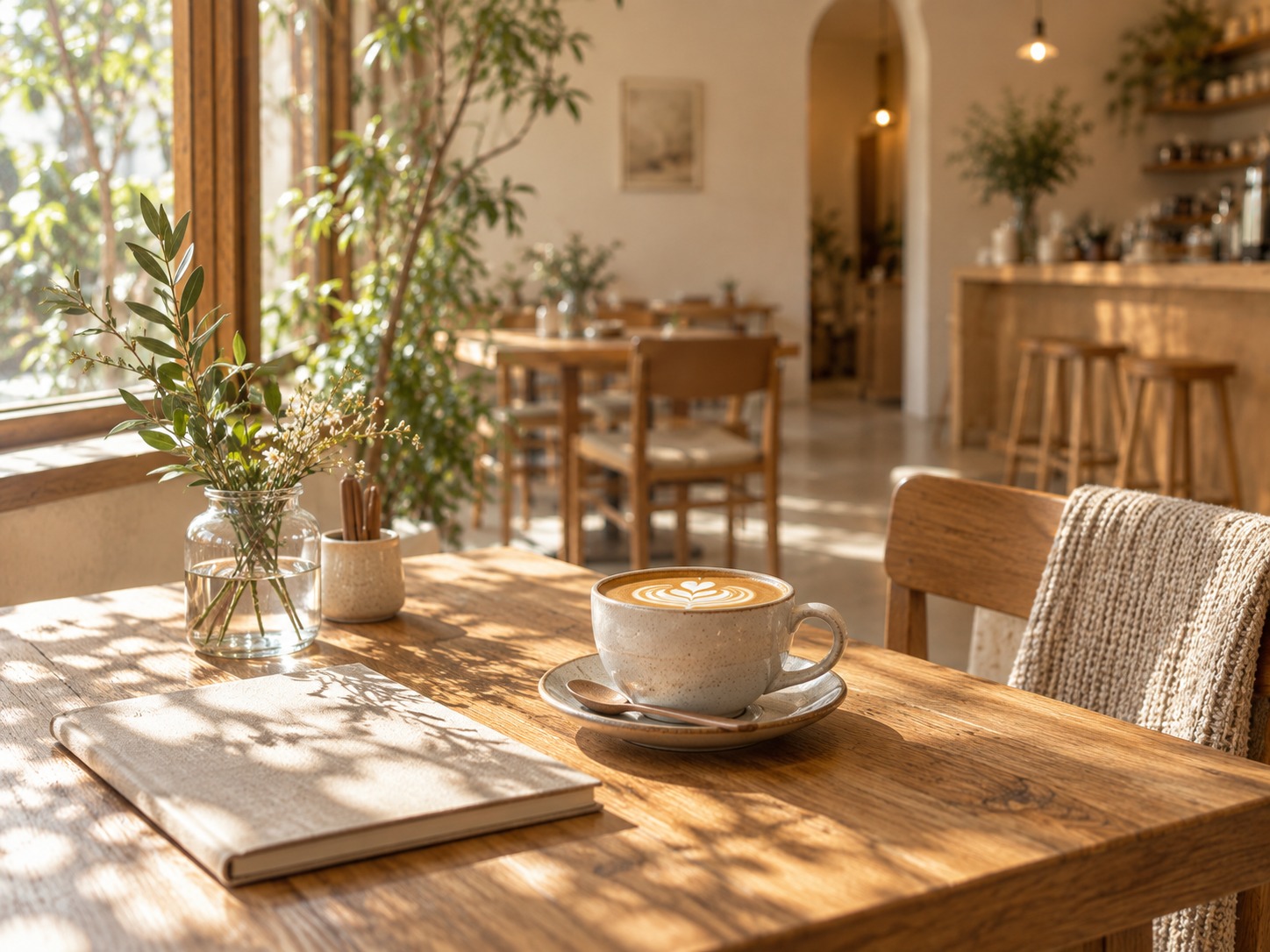 コーヒーと植物のイメージ