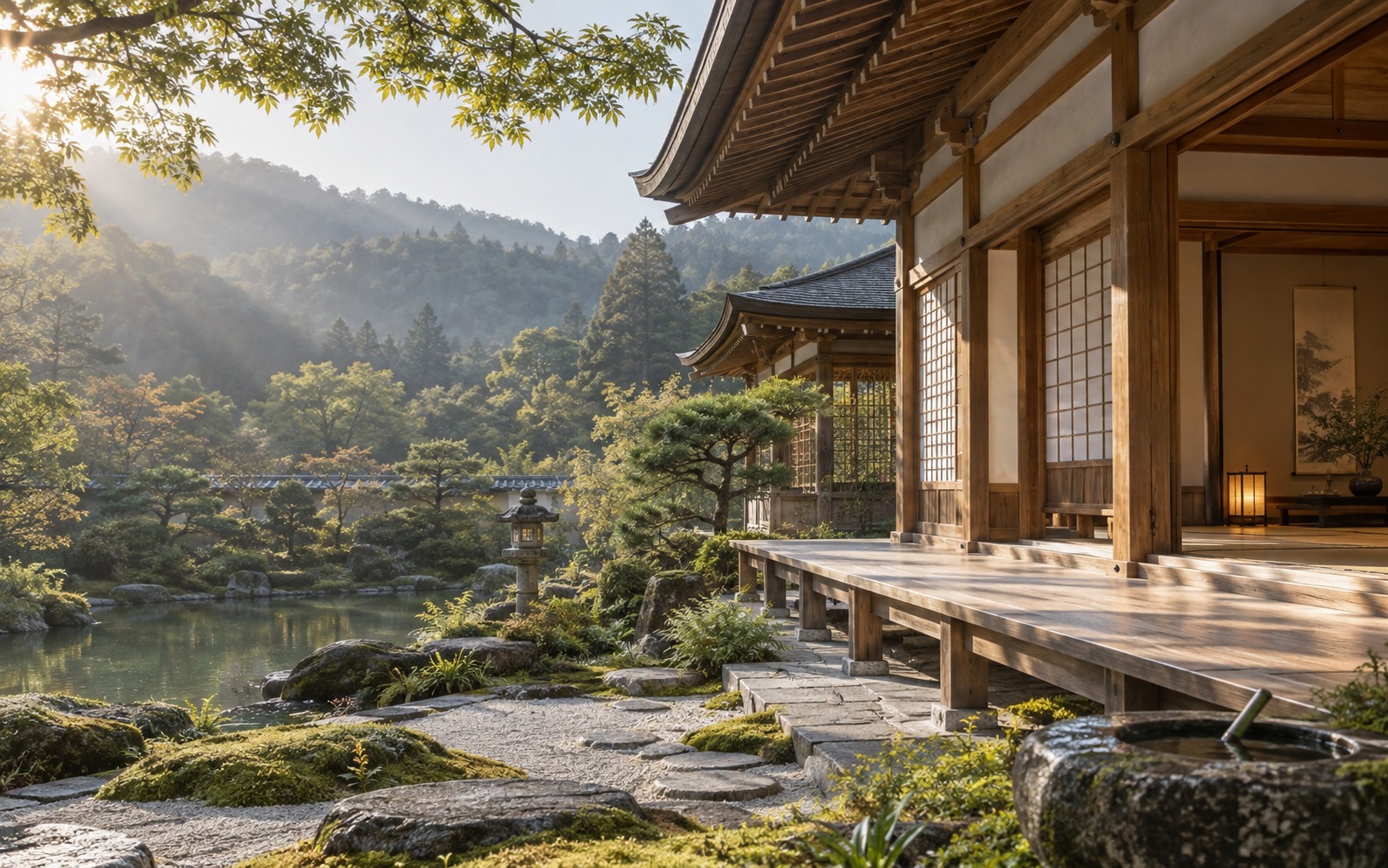和風建築と庭のイメージ